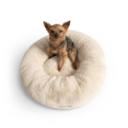 Calming Faux Fur Pet Bed with Washable Cover