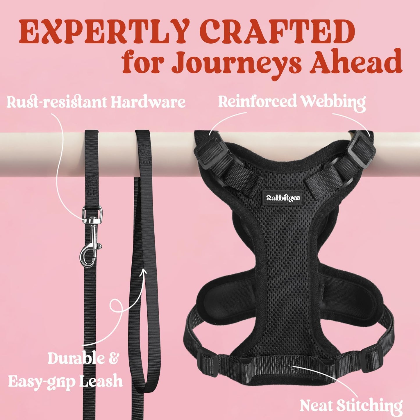 Adjustable Cat Harness & Lead Set for Walking