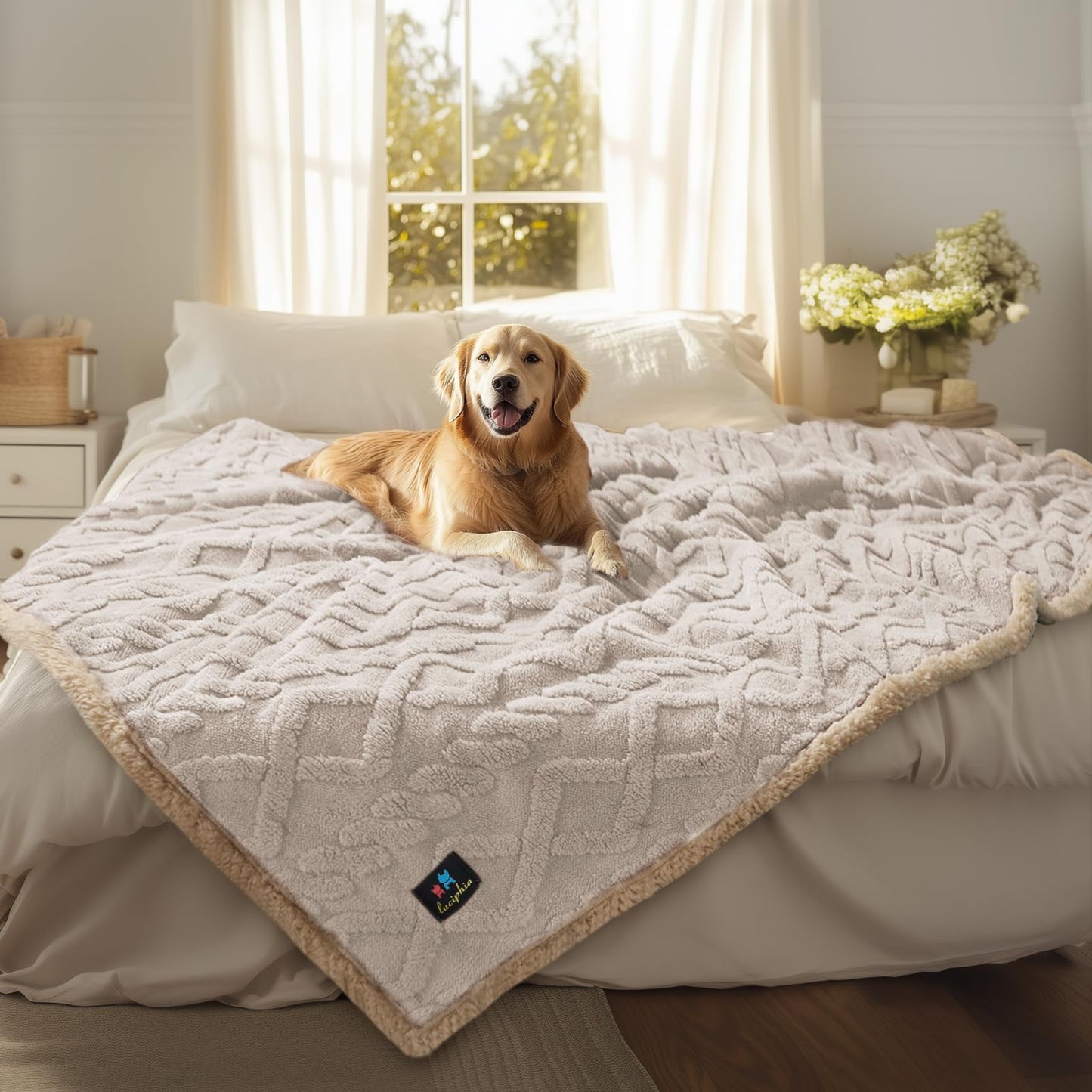 Waterproof Sherpa Pet Blanket for Furniture Protection