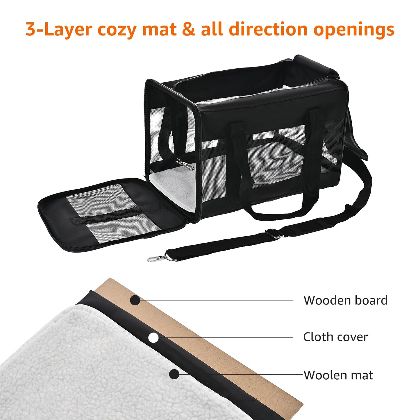 Soft-Sided Mesh Pet Carrier for Travel