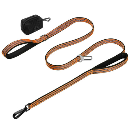 Heavy Duty Reflective Dog Leash with Dual Handles