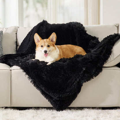 Calming Waterproof Pet Blanket with Faux Fur Cover