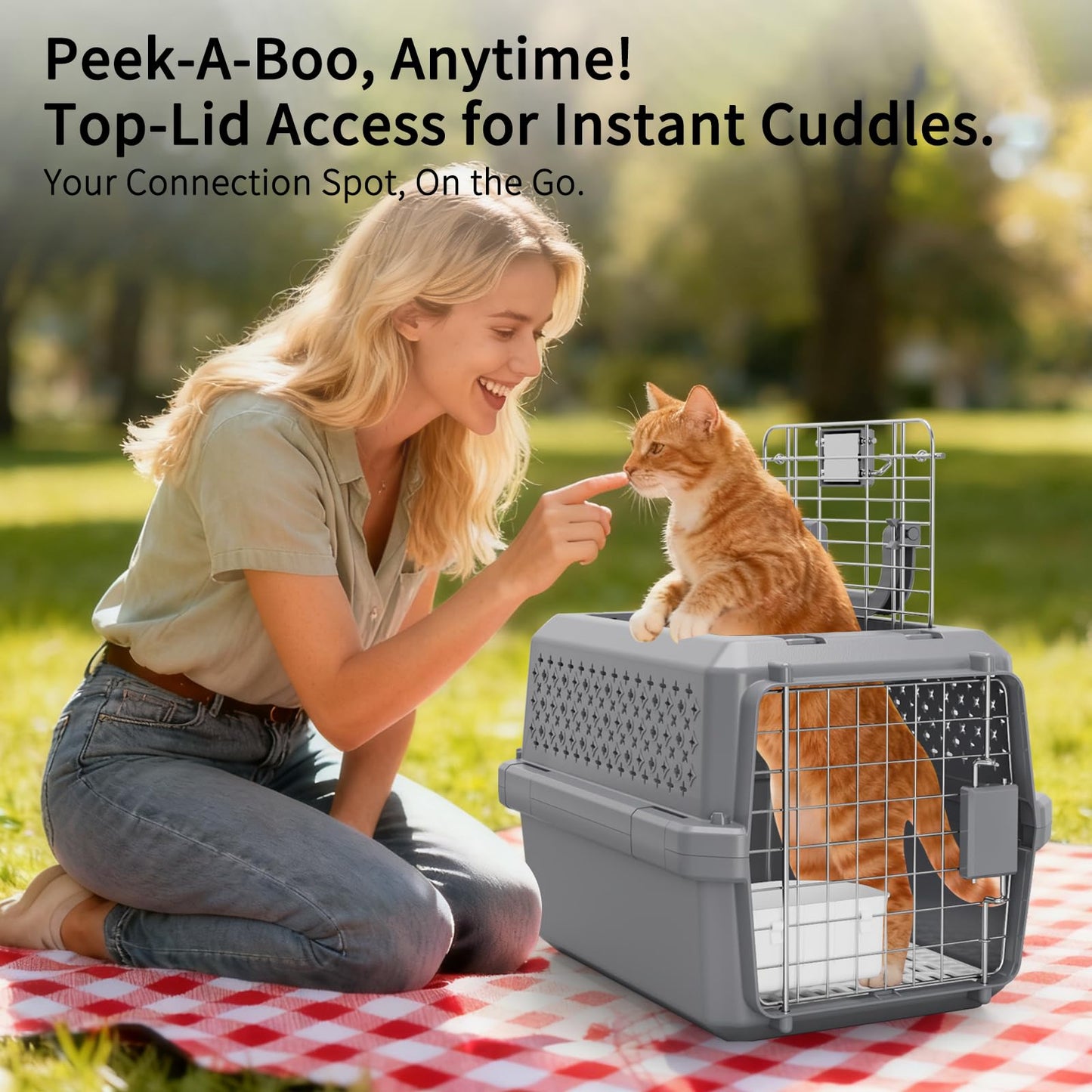 Rolling Hard-Sided Pet Carrier with Wheels