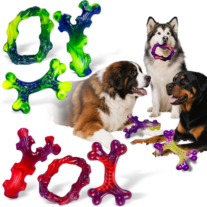 3-Pack Tough Dog Chew Toys for Aggressive Chewers