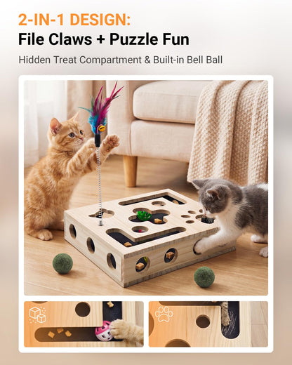 Interactive Cat Puzzle Feeder & Scratch Toy