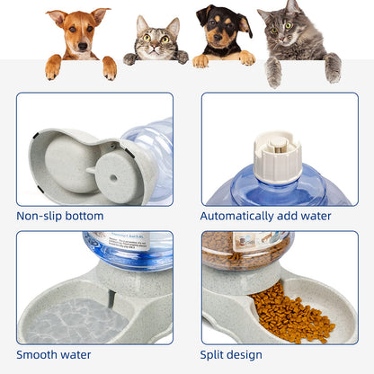 Automatic Pet Food & Water Dispenser Set 1 Gallon