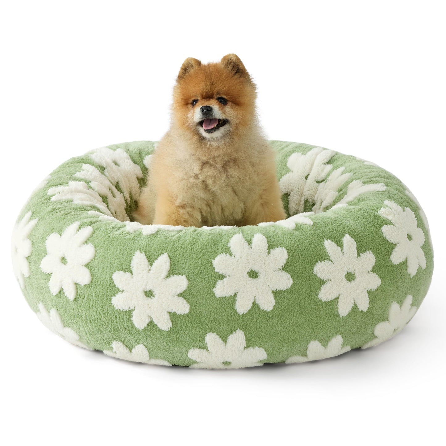 Calming Donut Pet Bed with Plush Washable Cover
