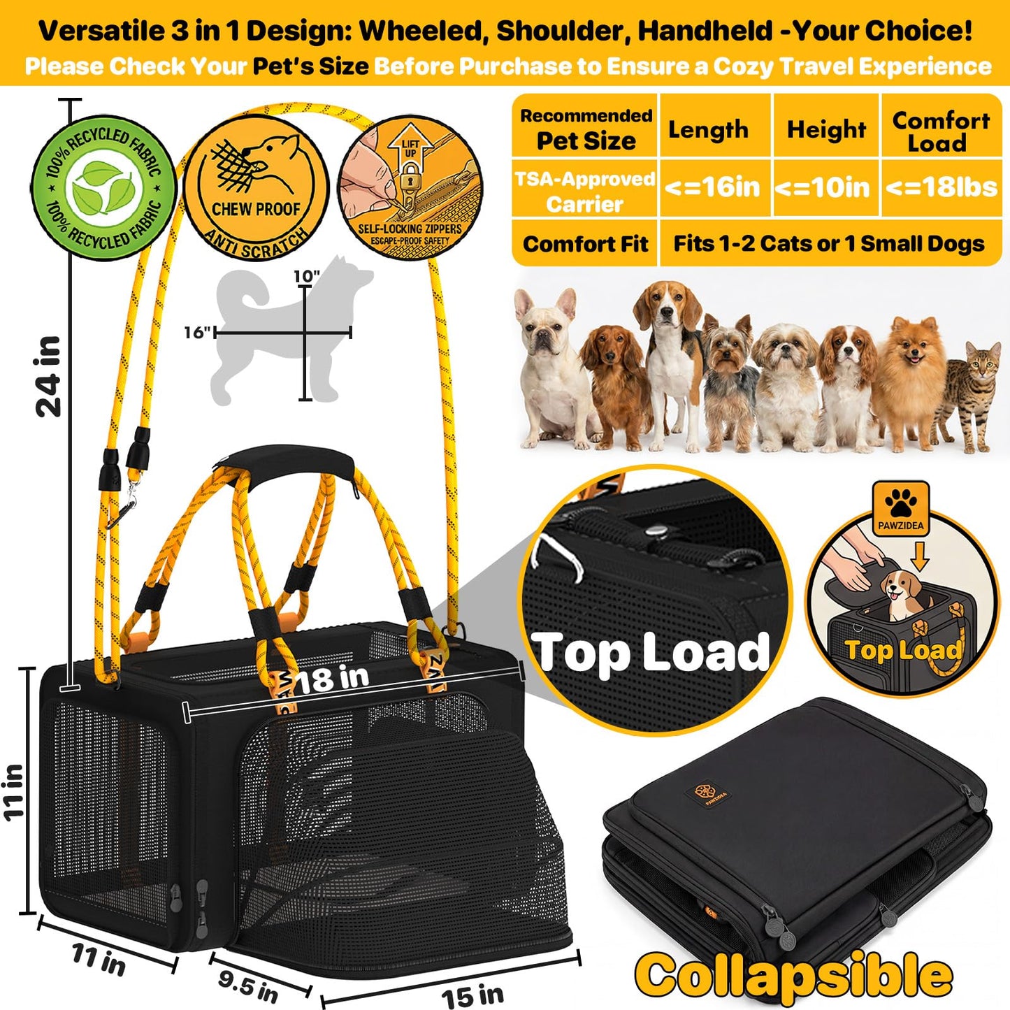 Expandable Airline-Approved Soft Pet Carrier