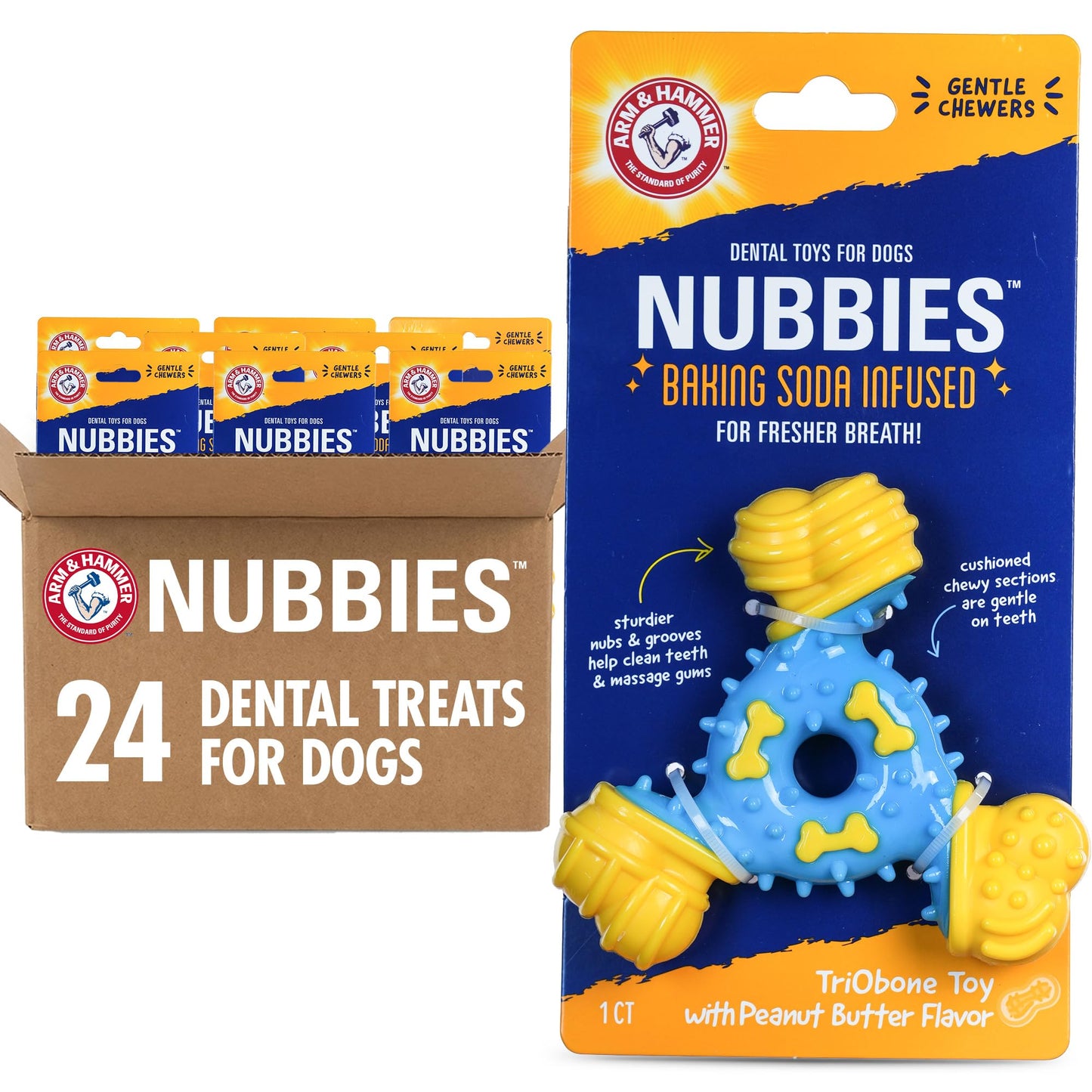 Peanut Butter Dental Chew Toy for Dogs