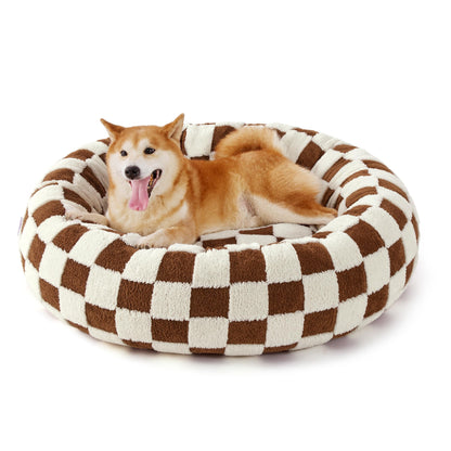 Calming Donut Pet Bed with Plush Washable Cover