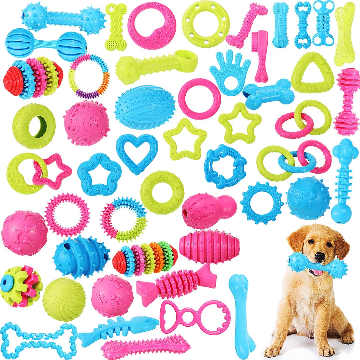 50-Pack Soft Puppy Teething & Chew Toys