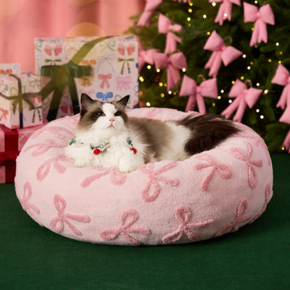 Calming Donut Pet Bed with Plush Washable Cover