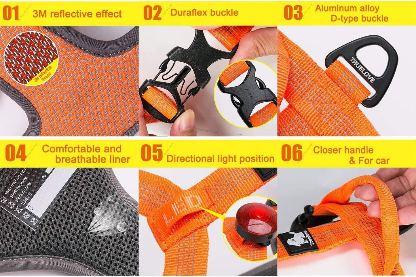 Reflective Padded Dog Harness for Walking & Hiking