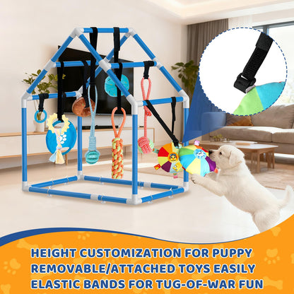 Interactive Puppy Play Gym with Enrichment Toys