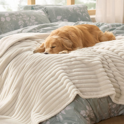 Waterproof Reversible Pet Blanket with Cozy Fleece