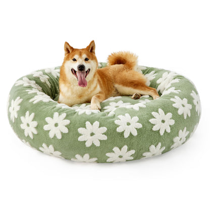 Calming Donut Pet Bed with Plush Washable Cover