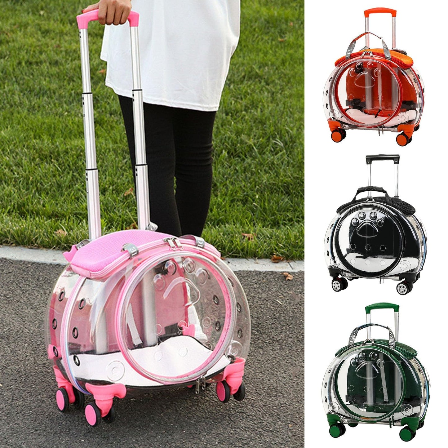 Wheeled Bubble Pet Carrier Backpack for Travel