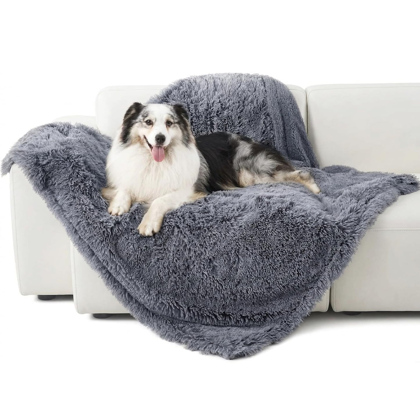 Calming Waterproof Pet Blanket with Faux Fur Cover