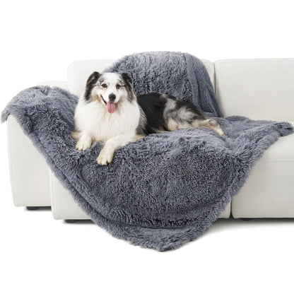 Calming Waterproof Pet Blanket with Faux Fur Cover