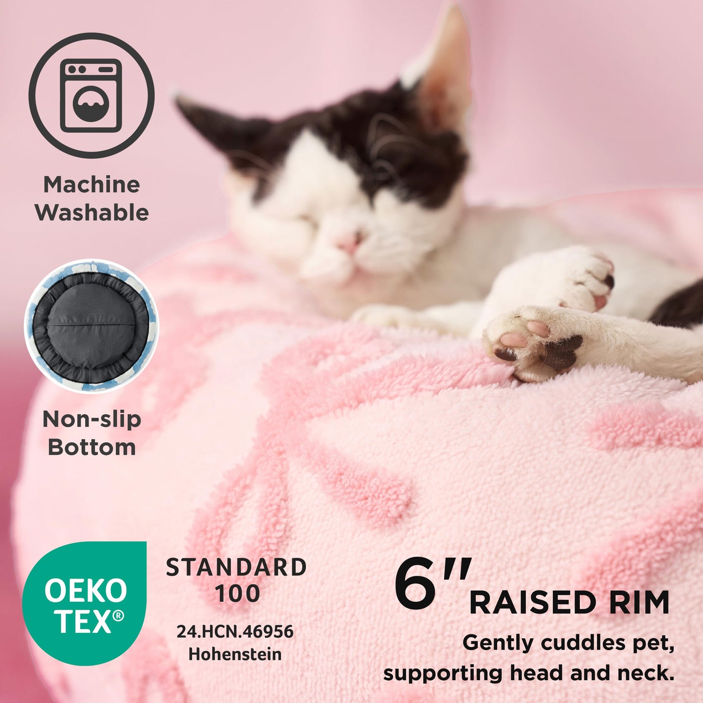 Calming Donut Pet Bed with Plush Washable Cover