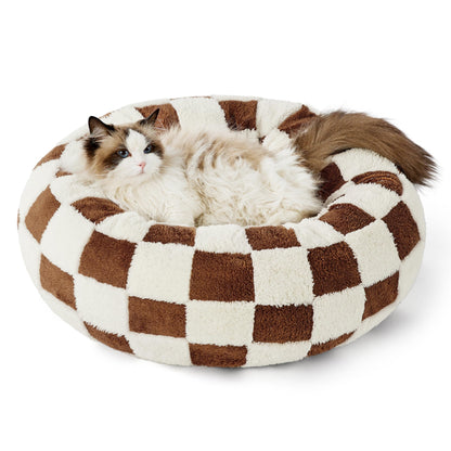 Calming Donut Pet Bed with Plush Washable Cover