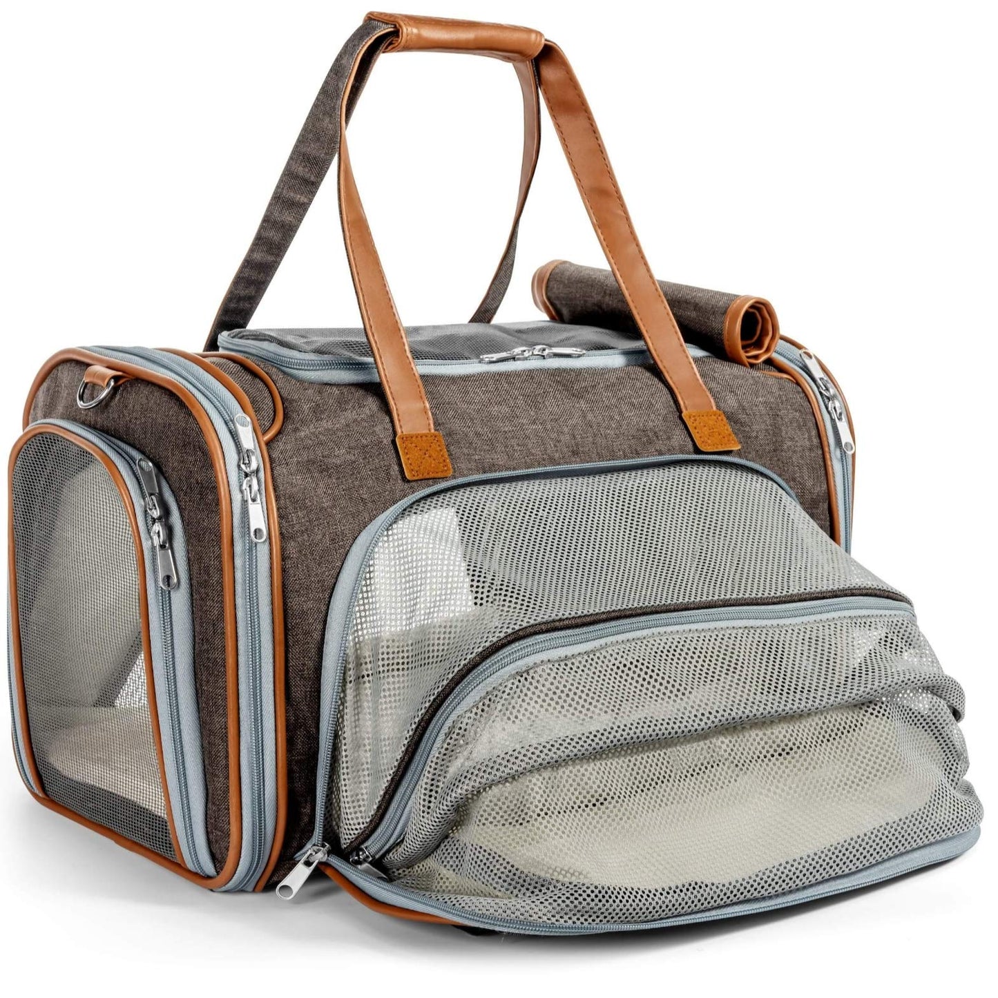 Expandable Soft-Sided Pet Carrier for Travel