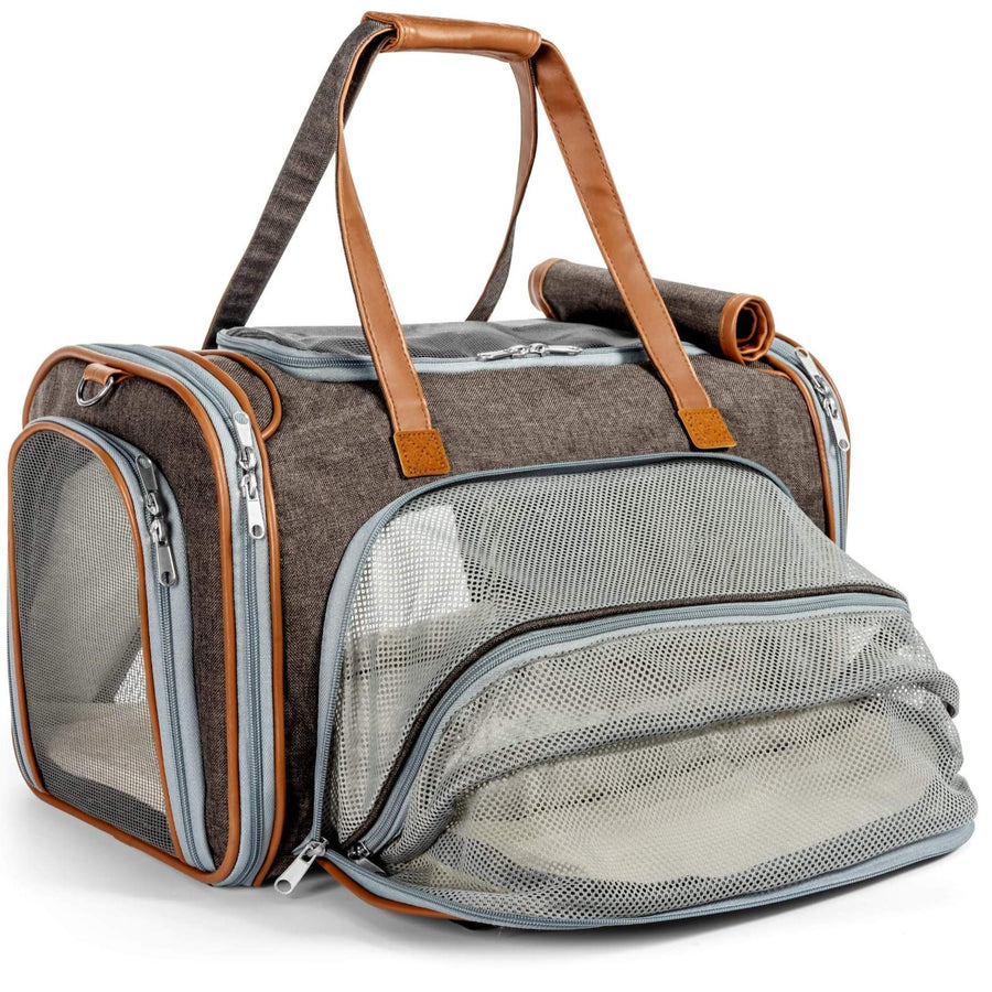Expandable Soft-Sided Pet Carrier for Travel