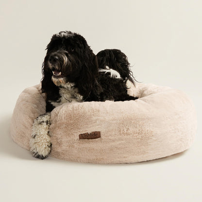 Calming Faux Fur Pet Bed with Washable Cover