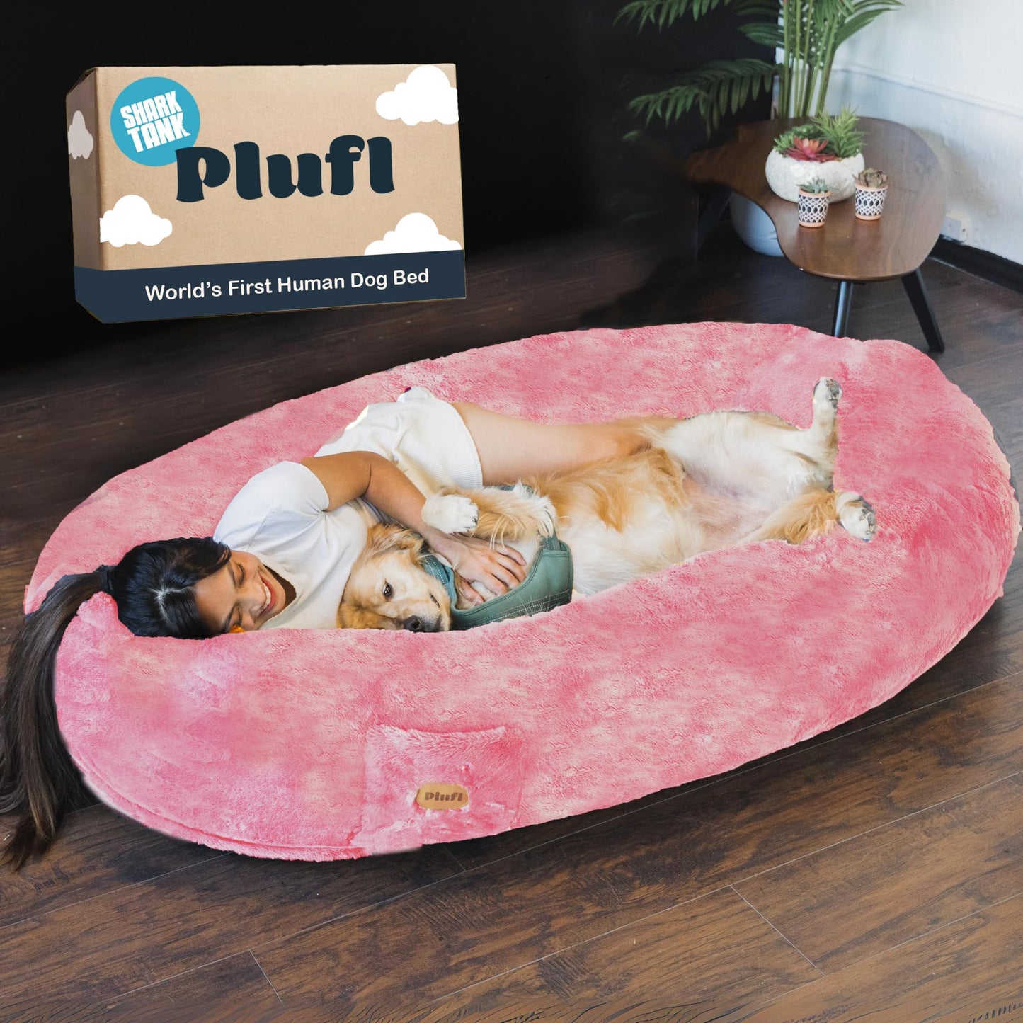 Oversized Plush Lounger Bed with Memory Foam Fill