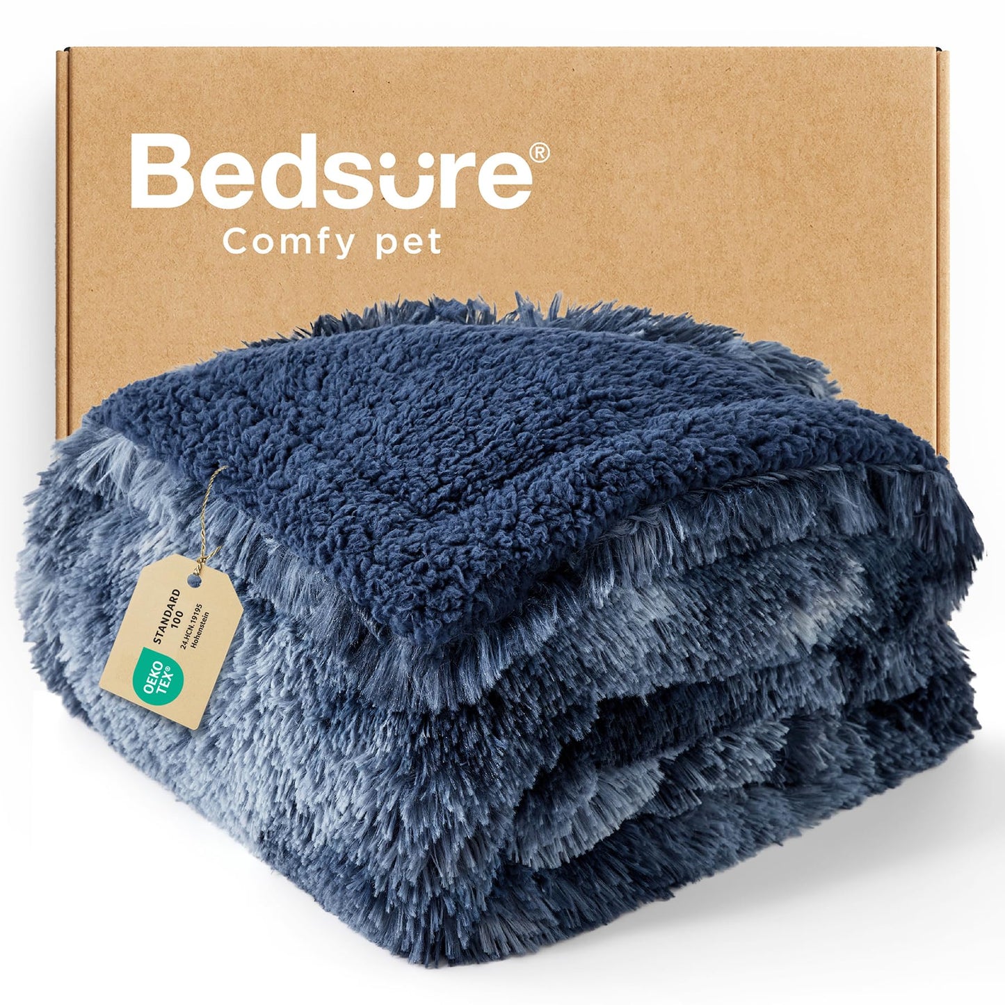 Calming Waterproof Pet Blanket with Faux Fur Cover
