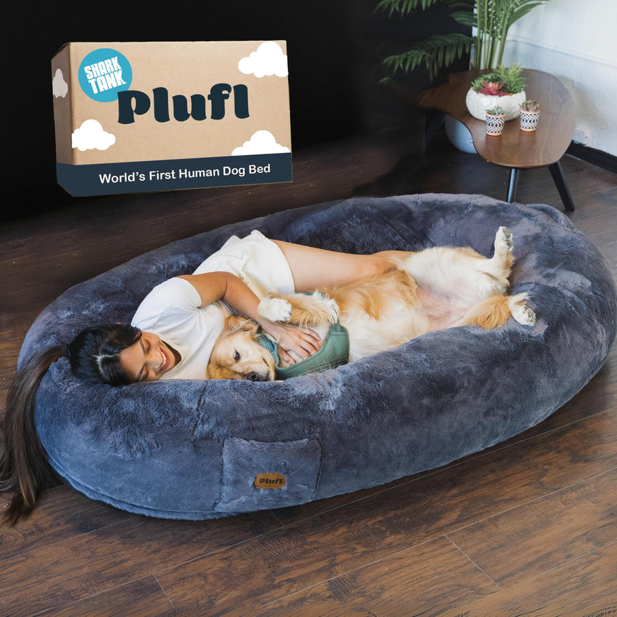 Oversized Plush Lounger Bed with Memory Foam Fill