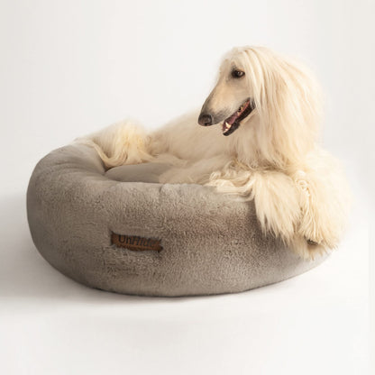Calming Faux Fur Pet Bed with Washable Cover