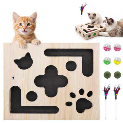 Interactive Cat Puzzle Feeder & Scratch Toy