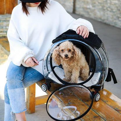 Wheeled Bubble Pet Carrier Backpack for Travel