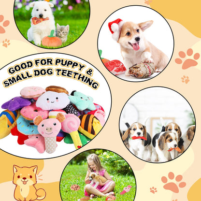 80-Pack Plush Squeaky Dog Toys for Puppies