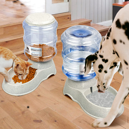 Automatic Pet Food & Water Dispenser Set 1 Gallon