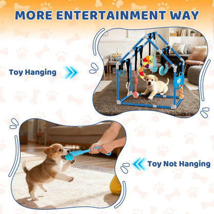 Interactive Puppy Play Gym with Enrichment Toys