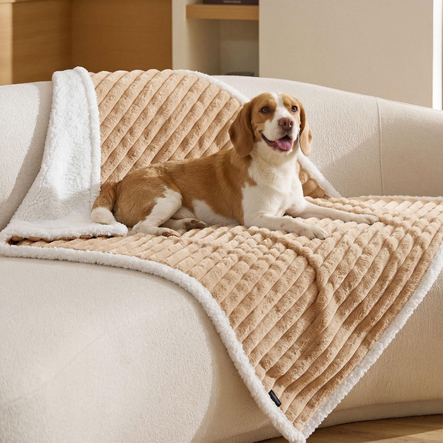 Waterproof Reversible Pet Blanket with Cozy Fleece