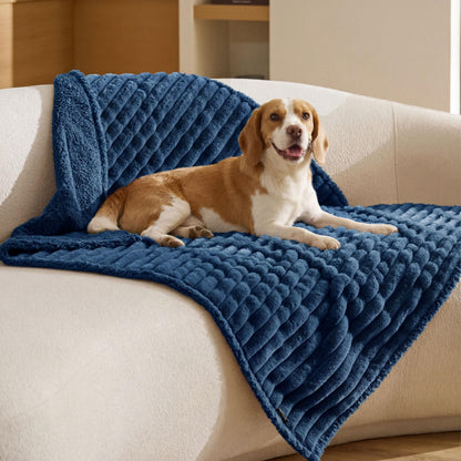 Waterproof Reversible Pet Blanket with Cozy Fleece