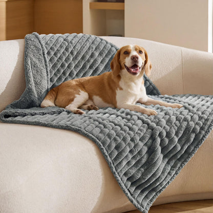 Waterproof Reversible Pet Blanket with Cozy Fleece