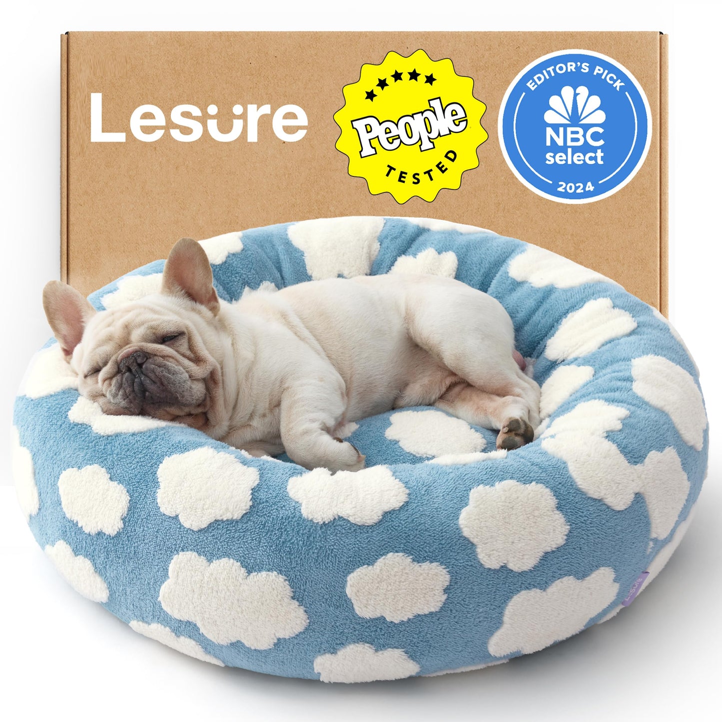 Calming Donut Pet Bed with Plush Washable Cover