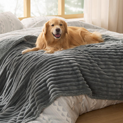 Waterproof Reversible Pet Blanket with Cozy Fleece