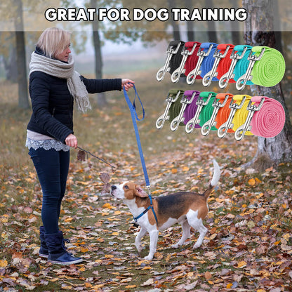 24-Pack Nylon Dog Training Leashes Assorted Colors