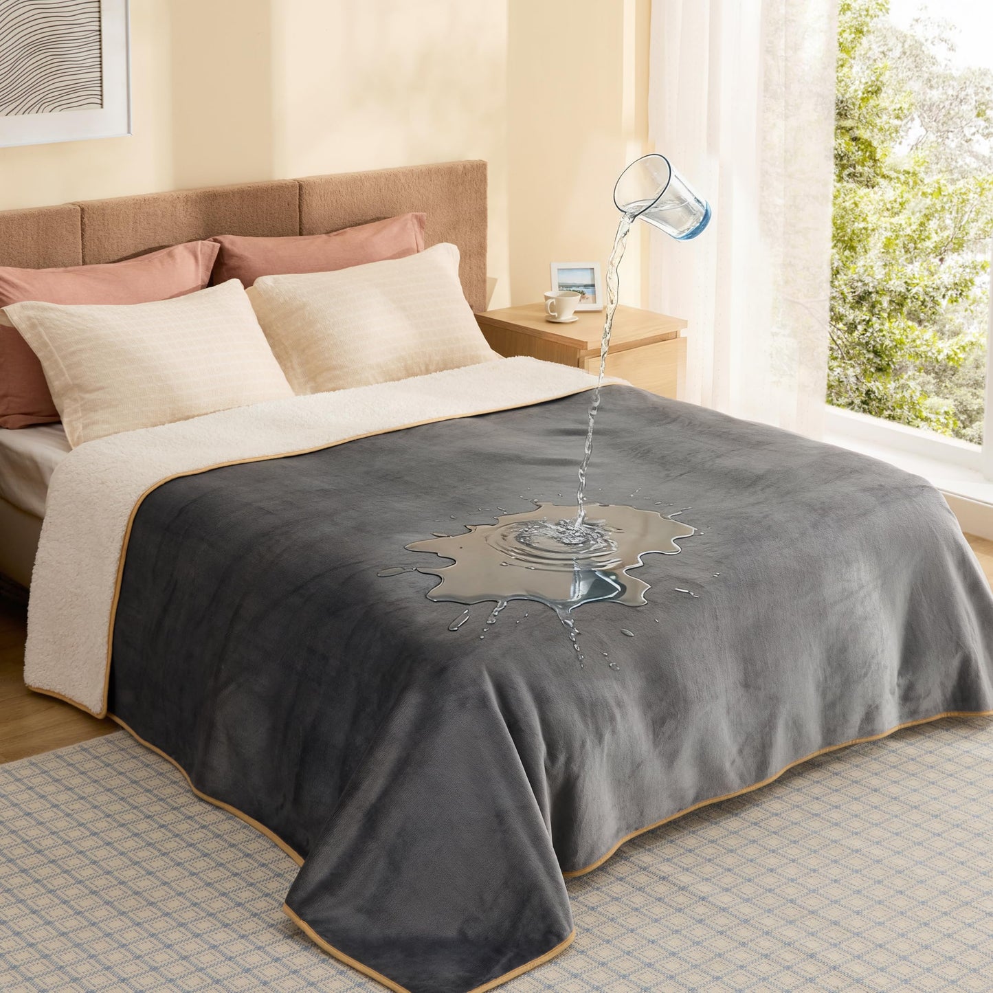 Waterproof Reversible Pet Blanket for Couch Protection