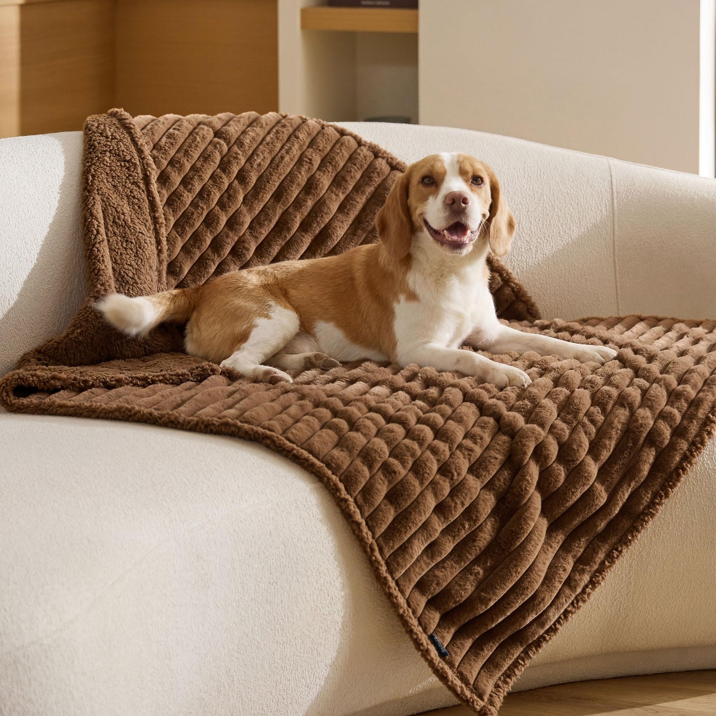 Waterproof Reversible Pet Blanket with Cozy Fleece
