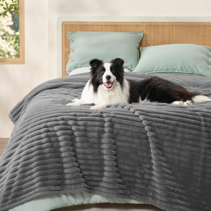 Waterproof Reversible Pet Blanket with Cozy Fleece