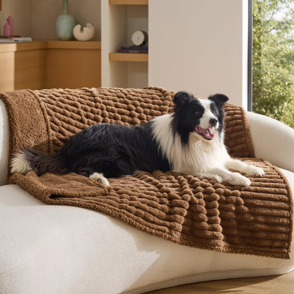 Waterproof Reversible Pet Blanket with Cozy Fleece