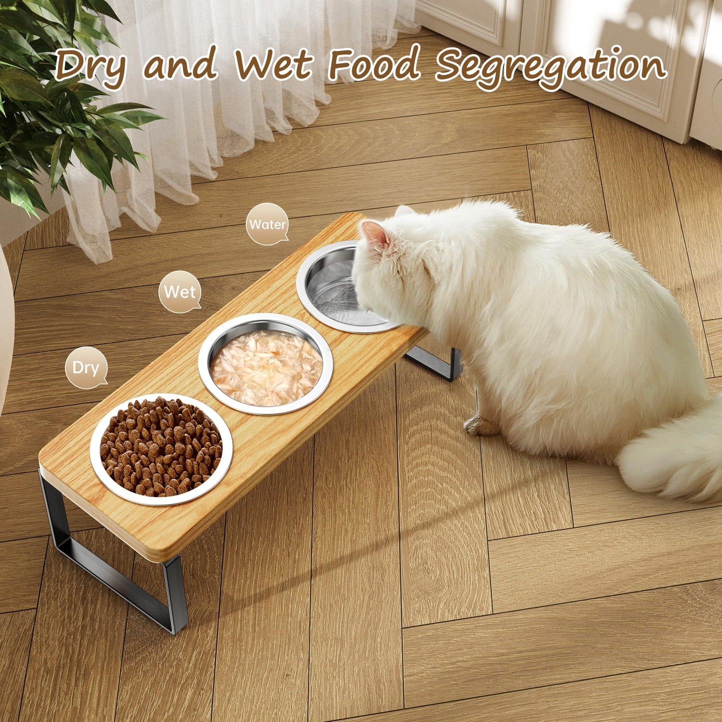 Elevated Cat Bowls 10°Tilted Raised Cat Bowls