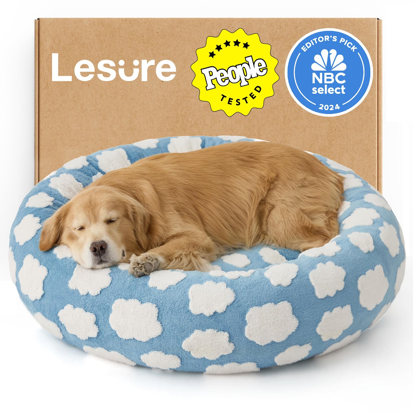 Calming Donut Pet Bed with Plush Washable Cover