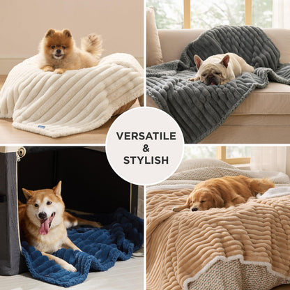 Waterproof Reversible Pet Blanket with Cozy Fleece